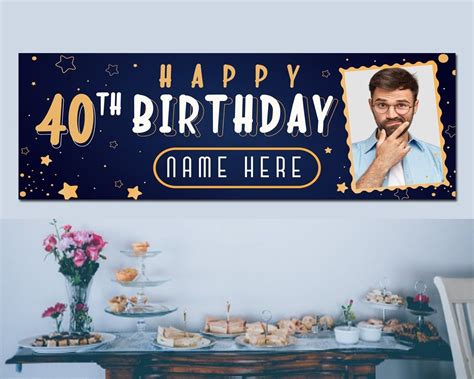 40 birthday banner|40th birthday banners personalised.